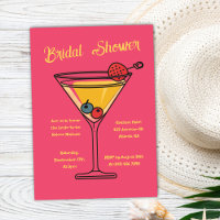 Pink Party Cocktail Martini Funny Bridal Shower