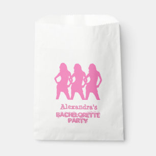 Pink party girls personalised bachelorette party favour bags