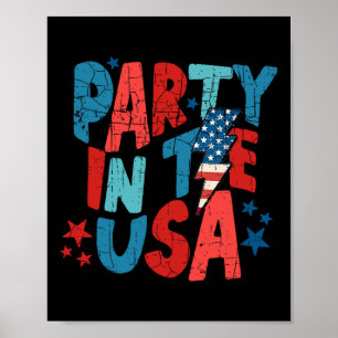 Pink Party In The Usa 4th Of July Shirt Mum And Gi Poster