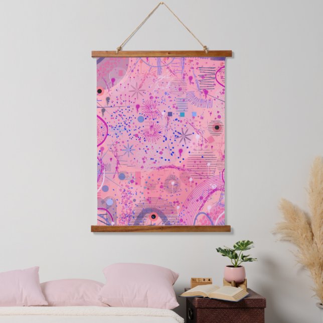 Pink Party Maximalist Art Hanging Tapestry (Bedroom)