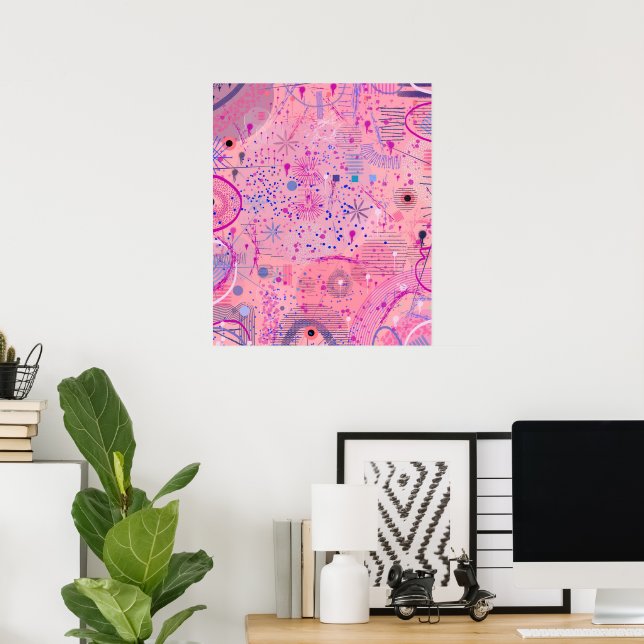 Pink Party Maximalist Art Poster (Home Office)