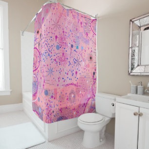 Pink Party Maximalist Art Shower Curtain