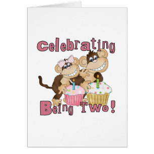 Pink Party Monkey 2nd Birthday Tshirts and Gifts