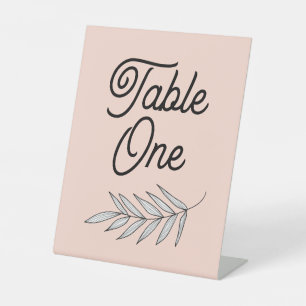 Pink party or wedding table numbers pedestal sign