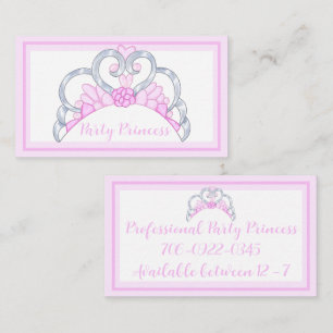 Pink Party Princess Business Cards