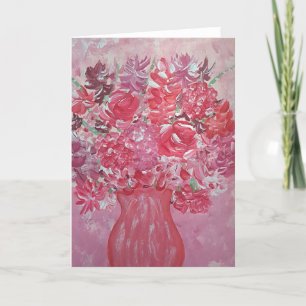 Pink Passion Floral Note Card