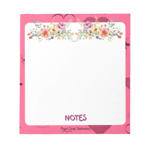 Pink Passion Heart Notepad