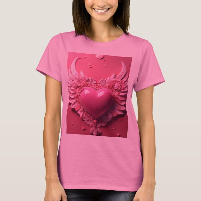 "Pink Passion Heart Tee 💖" (Front)