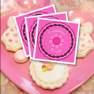 Pink Passion Kaleidoscope Baby Shower Napkins