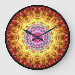 Pink Passion  kaleidoscope Large Clock