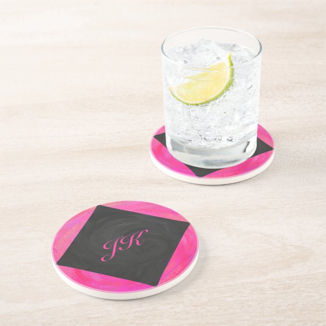 Pink Passion Monogram Coaster (Side)