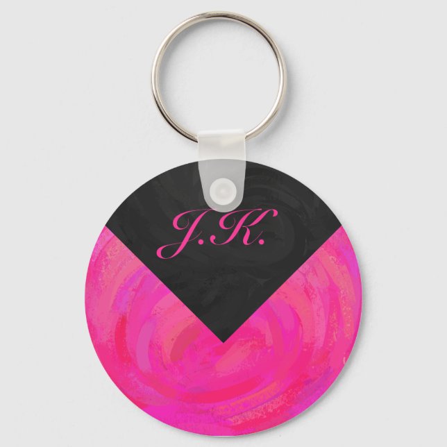 Pink Passion Monogram Key Ring (Front)