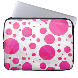 Pink Passion Polka Dot Pattern Laptop Sleeve