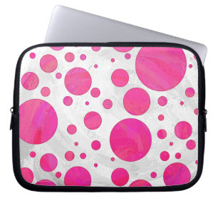 Pink Passion Polka Dot Pattern Laptop Sleeve