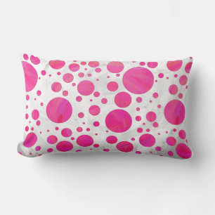 Pink Passion Polka Dot Pattern Lumbar Cushion