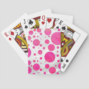 Pink Passion Polka Dot Pattern Playing Cards