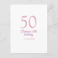 PINK PASTEL 50 birthday anniversary add name date