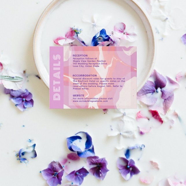 Pink Pastel Abstract Art Wedding Enclosure Card (Creator Uploaded)