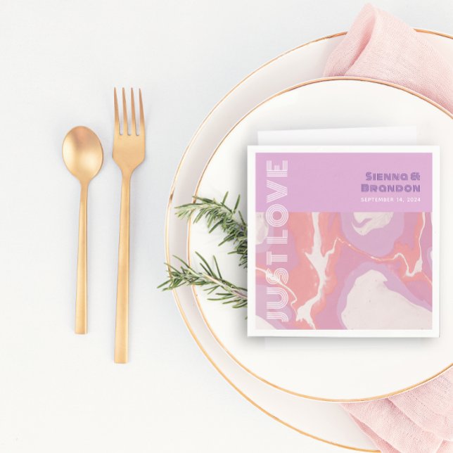 Pink Pastel Abstract Art Wedding Napkins (Creator Uploaded)