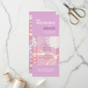 Pink Pastel Abstract Art Wedding Program Programme