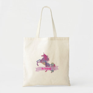 Pink Pastel Abstract Unicorn Silhouette Tote Bag