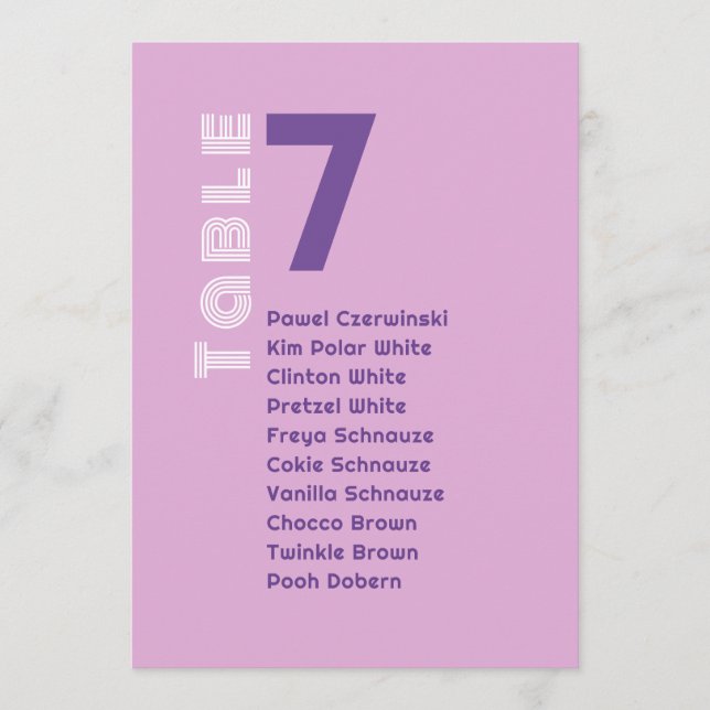 Pink Pastel AbstractArt Wedding Seating Chart Card (Front)