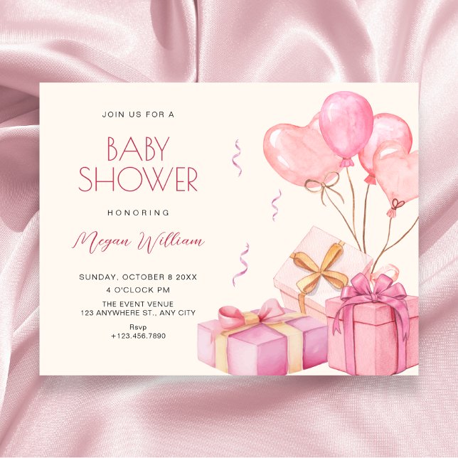 Pink pastel baby shower invitation (Creator Uploaded)
