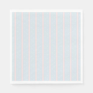 Pink, Pastel Blue, White Dots and Stripes Napkin