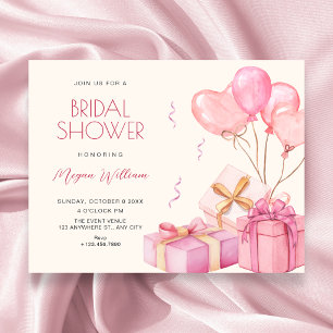 Pink pastel  bridal shower invitation