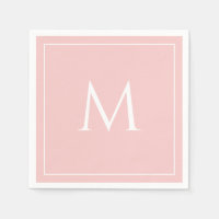 Pink pastel elegant monogram initial