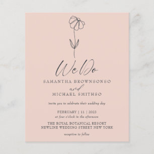 Pink Pastel Flower Botanical Budget We Do Flyer
