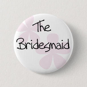 Pink Pastel Flowers Bridesmaid 6 Cm Round Badge