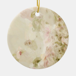 Pink Pastel Flowers Ceramic Tree Decoration