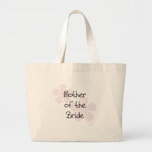 Pink Pastel Flowers Mother of Bride Large Tote Bag