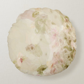 Pink Pastel Flowers Round Cushion