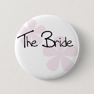 Pink Pastel Flowers The Bride 6 Cm Round Badge