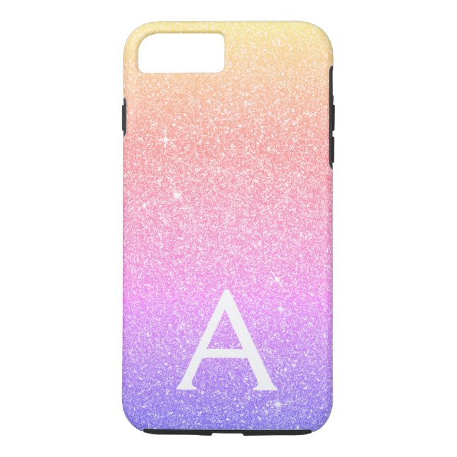 Pink Pastel Glitter and Sparkle Monogram Case-Mate iPhone Case (Back)