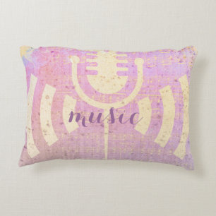 Pink Pastel Grunge Love Music Pillow