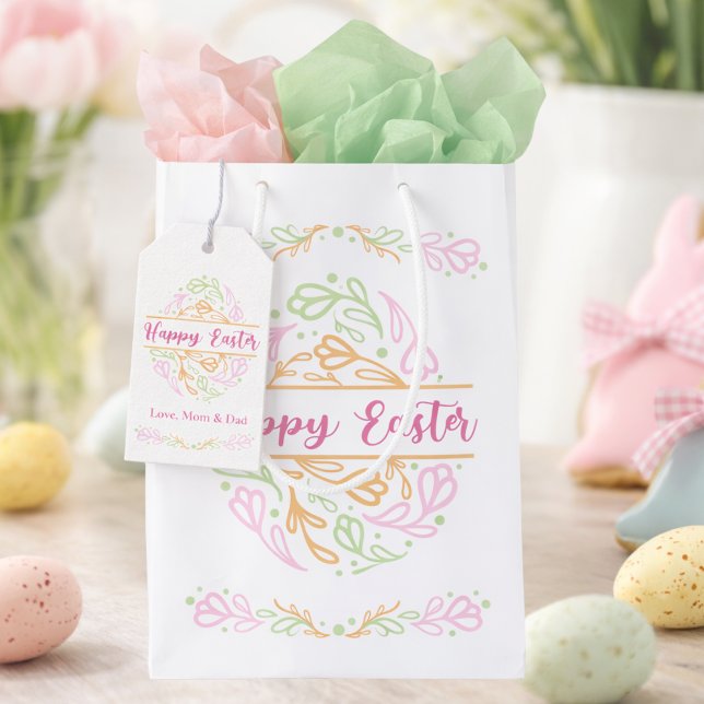 Pink Pastel Happy Easter Custom Easter Gift Tag (Creator Uploaded)