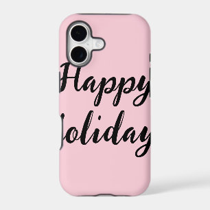 Pink pastel happy holidays Christmas simple stylis