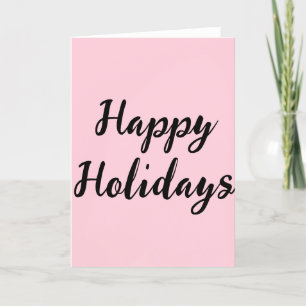 Pink pastel happy holidays Christmas simple stylis Holiday Card