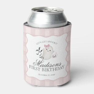Pink Pastel Little Boo Ghost Birthday Party Favour Can Cooler