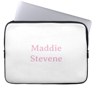 PINK PASTEL NAME YEAR TRENDY MODERN TEMPLATES LAPTOP SLEEVE
