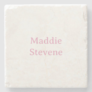 PINK PASTEL NAME YEAR TRENDY MODERN TEMPLATES STONE COASTER