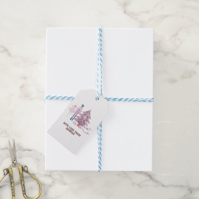 Pink Pastel Nutcracker Christmas  Gift Tags (With Twine)