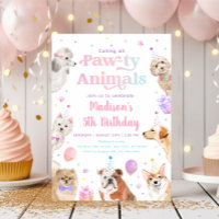 Pink Pastel Puppy Dog Paw-ty Animals Birthday