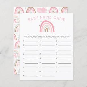 Pink Pastel Rainbow Baby Name Shower Game