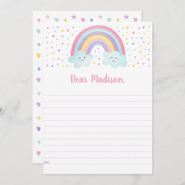 Pink Pastel Rainbow Birthday Time Capsule Cards (Front/Back)