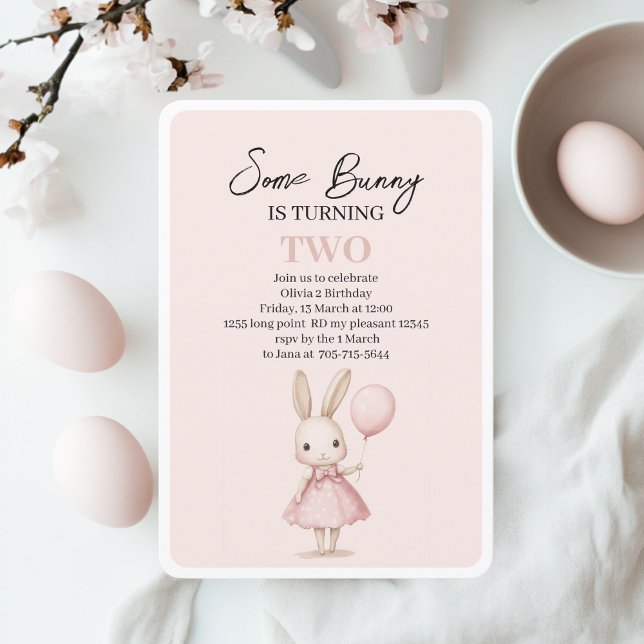 Pink Pastel "Some Bunny" Easter Invitation (Creator Uploaded)