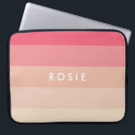 Pink pastel stripes laptop sleeve<br><div class="desc">Elegant blush pink,  peach and cream stripes for this modern pastel design.</div>